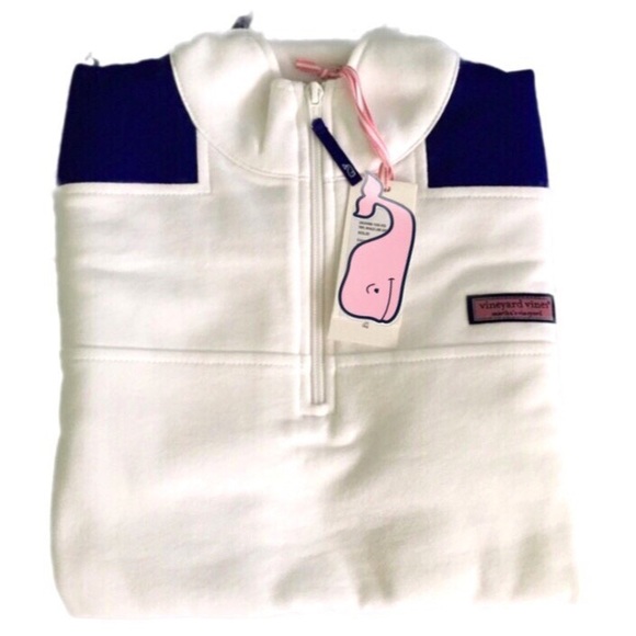 Vineyard Vines Tops - Vineyard Vines Ivory Whale Line Blue Shep Shirt